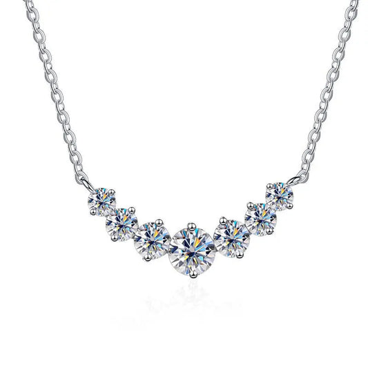 Women's Necklace in 925 Silver with Oval Moissanite - Classic