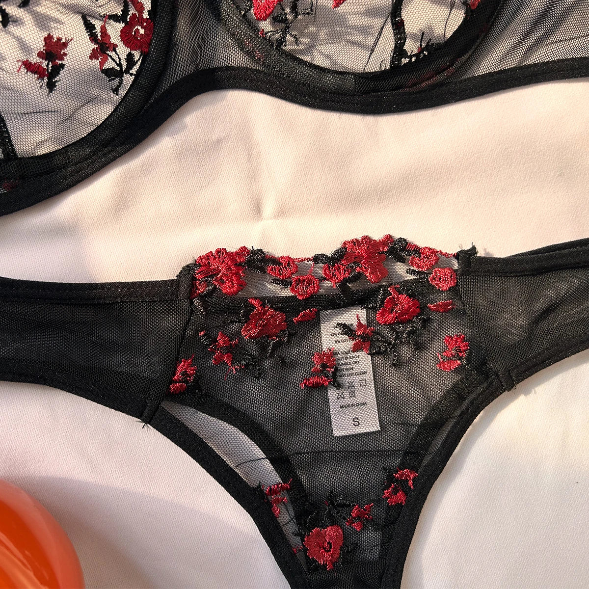 Women's Lingerie Set - Sexy Style, Unpadded with Back Closure and Embroidery