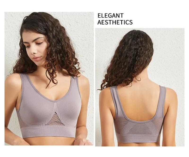 Seamless Bras For Women - Hollow Mesh Breathable Sports Bra