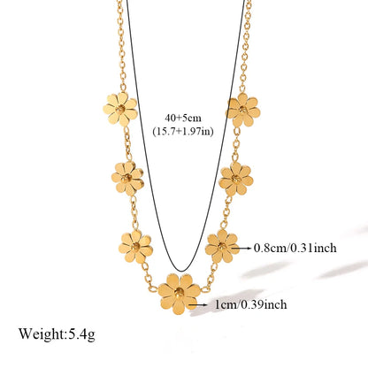 Women's Stainless Steel Jewelry Set - Floral Design