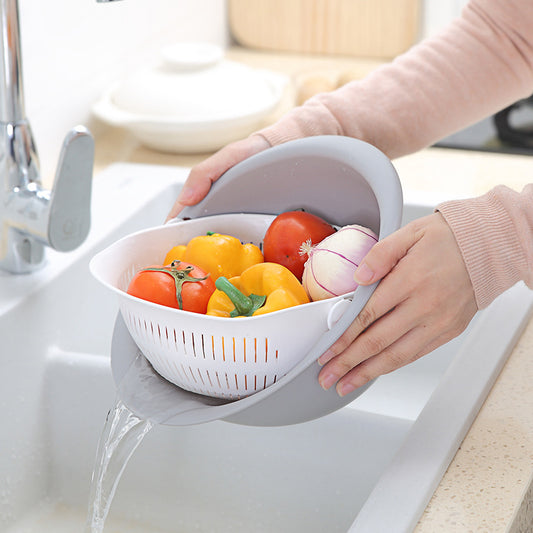 New Multifunctional Round Double Drain Basket: Your Portable Storage Solution